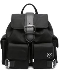 Pinko - 'Pocket' Backpack With Pockets And Logo - Lyst