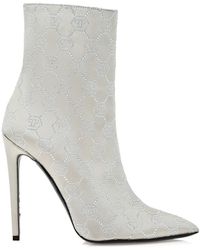Philipp Plein - 120Mm Monogram Satin Boots - Lyst