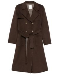 Sandro - Belted Double-Breasted Coat - Lyst