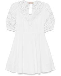 Twinset - Broderie-Anglaise Poplin Mini Dress - Lyst