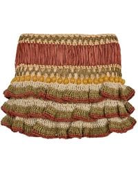 Alberta Ferretti - Ruffled Bead-Embellished Mini Skirt - Lyst