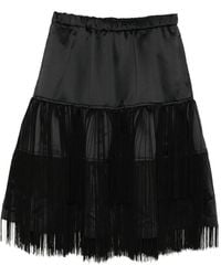 COMME DES GARÇON BLACK - Fringe-Detailed Tiered Skirt - Lyst