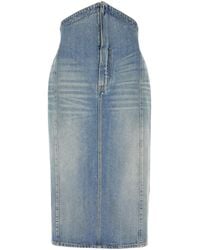 McQueen - Denim Long Skirt - Lyst