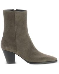 Aeyde - Hedvig Cow Suede Leather Taupe - Lyst
