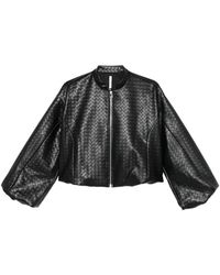 Imperial - Woven-Effect Balloon-Sleeve Jacket - Lyst
