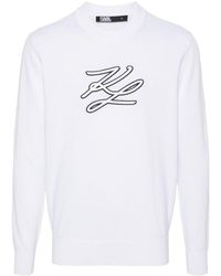 Karl Lagerfeld - Logo-embroidered Jumper - Lyst