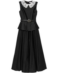 Self-Portrait - Dress With Lace-Embroidered Collar - Lyst