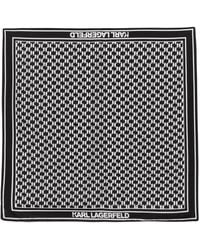 KARL LAGERFELD - Monogram Silk Scarf - Lyst