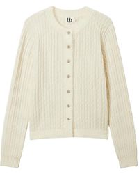 B+ AB - Cable Knit Button Cardigan - Lyst