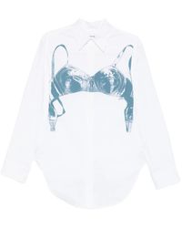 Jean Paul Gaultier - Stretch Cotton Shirt With Scanned Bra Print - Lyst