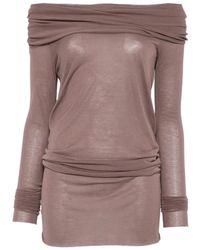 Rick Owens - Off-Shoulder Long-Sleeve T-Shirt - Lyst