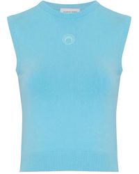Marine Serre - Moon-Logo Knit Vest - Lyst