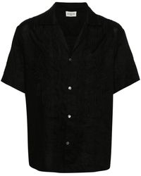 P.A.R.O.S.H. - Floral-Embroidery Linen Shirt - Lyst