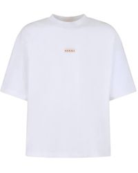 Marni - T-Shirt Con Logo Ricamato - Lyst