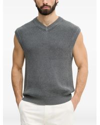 Benetton - Ribbed-Knit V-Neck Sweater Vest - Lyst
