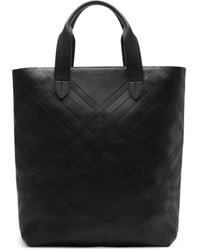 Burberry - Embossed Check Tote Bag - Lyst