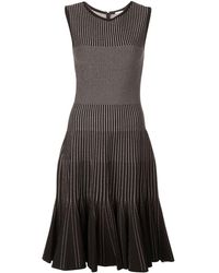 Oscar de la Renta Gestreepte Jurk - Zwart