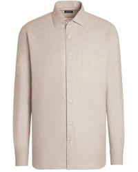 ZEGNA - Chemise En Coton À Poche Poitrine - Lyst
