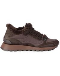 Brunello Cucinelli - Suede And Techno-Fabric Runners With Shearling Lining And Monili - Lyst