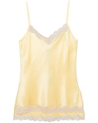 Max & Moi - Lace-Trim Silk Top - Lyst