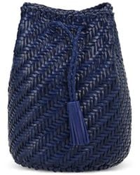 Dragon Diffusion - Pompom Double Jump Tan Woven Clutch Bag - Lyst