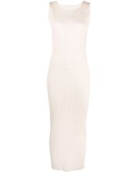 Pleats Please Issey Miyake - Pleated Sleeveless Long Dress - Lyst
