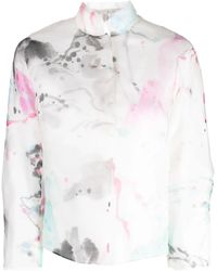 Shiatzy Chen - Graphic-Print Silk Jacket - Lyst