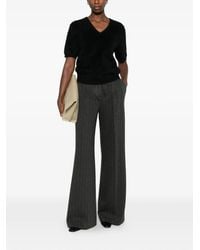 Lisa Yang - Lovisa V-Neck Short-Sleeve Sweater - Lyst
