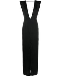 Maison Close - V-Neck Satin-Weave Dress - Lyst