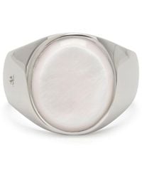 Tom Wood - Sterling Silver Oval Mother-of-pearl Ring - Lyst
