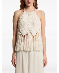 Peserico - Fringe Woven Halter Knitted Top - Lyst
