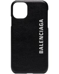 Balenciaga - Logo Print Iphone 11 Leather Case - Lyst