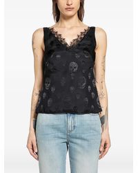 McQueen - Lace-Trim Tank Top - Lyst