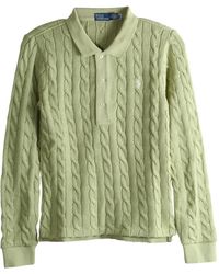 Polo Ralph Lauren - Cable-Knit Buttoned Polo Top - Lyst