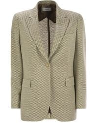SAULINA - Angelica Herringbone Button-Fastening Blazer - Lyst