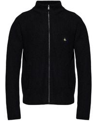 Vivienne Westwood - Fisherman Zip-Up Embroidered Sweater - Lyst