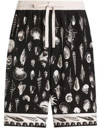 Dolce & Gabbana - Seashell-Print Drawstring Shorts - Lyst