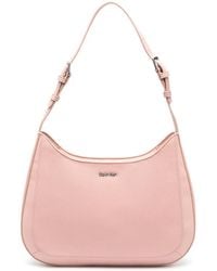Calvin Klein - Logo-Embossed Grained Shoulder Bag - Lyst