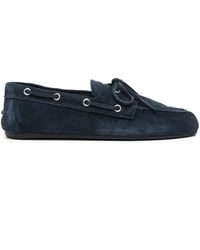 Miu Miu - Logo-Embossed Suede Loafers - Lyst