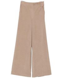 Bye - Corduroy Floral-Embroidered Trousers - Lyst