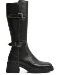 Miista - Jarmila Buckle-Detail Topstitched Boots - Lyst