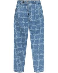 Vivienne Westwood - Relaxed Fit Cornflower Jeans With All-Over Logo Print - Lyst