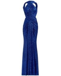 Elie Saab - Sequin-Embellished Halter-Neck Maxi Dress - Lyst