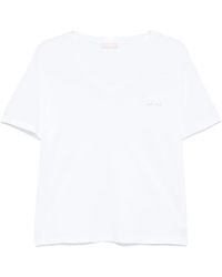 Liu Jo - Rhinestone-Logo T-Shirt - Lyst
