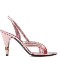 Versace - Gianni Embellished Nappa & Satin Slingbacks 90 Mm - Lyst
