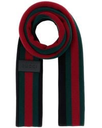 Gucci - Schal Mit Webstreifen Und Logo-Patch - Lyst