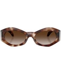 Versace - Medusa-Plaque Oval-Frame Sunglasses - Lyst