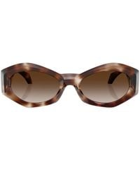 Versace - Medusa-Plaque Oval-Frame Sunglasses - Lyst