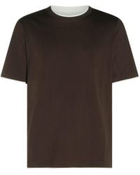 Brunello Cucinelli - Layered-Trim Cotton T-Shirt - Lyst