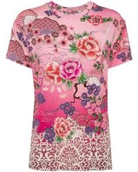 Johnny Was - Floral-Print Short-Sleeve T-Shirt - Lyst